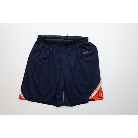 Nike Authentics Mens M Game Worn University of Illinois Basketball Shorts 14/15